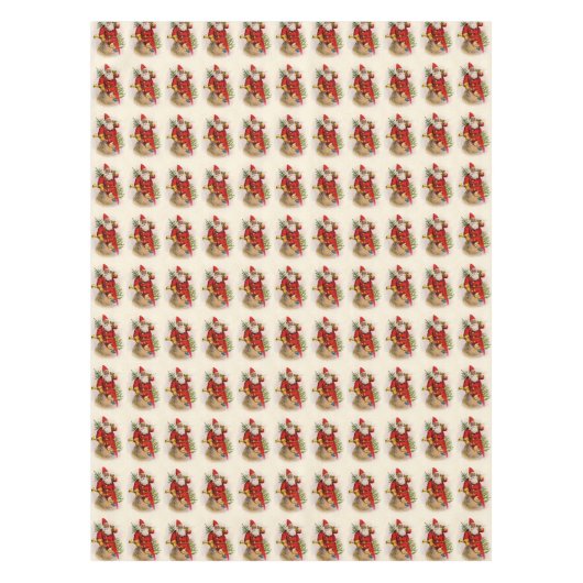  zwarte kerstman tafelkleed (Voorkant)