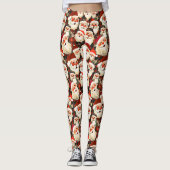 Zwarte  Kerstman Tartan Plaid Christmas Leggings (Voorkant)