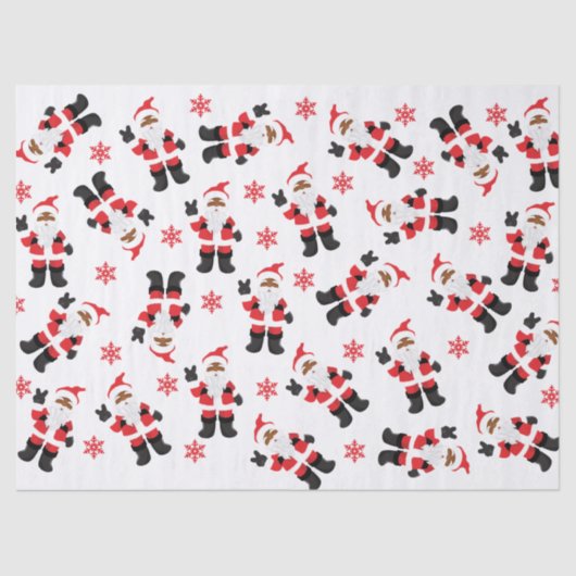 Zwarte kerstman tissuepapier (Voorkant)