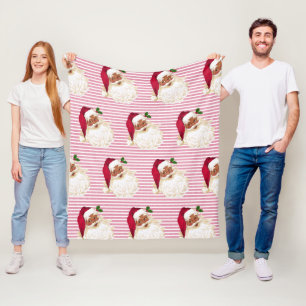 Zwarte Kerstman Veenbes Streep Vliesdeken Fleece Deken