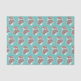 Zwarte Kerstman | Vrolijk kerstfeest | Blauw Tissuepapier