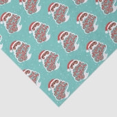 Zwarte Kerstman | Vrolijk kerstfeest | Blauw Tissuepapier (Detail)