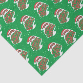 Zwarte Kerstman | Vrolijk kerstfeest | Groen Tissuepapier (Detail)