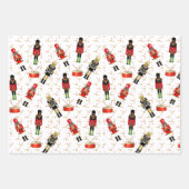 Zwarte kerstmankjes met zwarte Nutkraker Inpakpapier Vel (Voorkant 2)