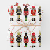 Zwarte kerstmankjes met zwarte Nutkraker Inpakpapier Vel (In situ)