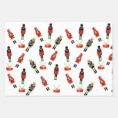 Zwarte kerstmankjes met zwarte Nutkraker Inpakpapier Vel (Voorkant 3)