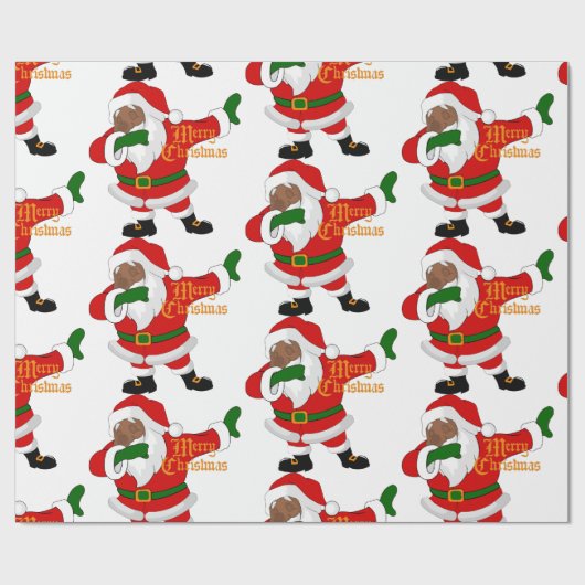 zwarte kerstmanvis cadeaupapier (Vlak)