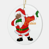 zwarte kerstmanvis keramisch ornament (Links)