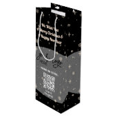 Zwarte Kerstmis Business Logo QR-code Snowflake Wijn Cadeautas (Voorkant Gekanteld)