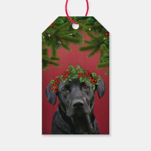 Zwarte Kerstmis Cadeaulabel (Voorkant)