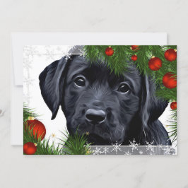 Zwarte Kerstmis - Cute Dog Puppy Labrador Kaart