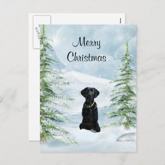 Zwarte Kerstmis Feestdagenkaart (Voorkant / Achterkant)