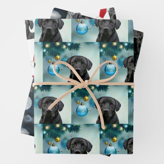 Zwarte Kerstmis Inpakpapier Vel (In situ)