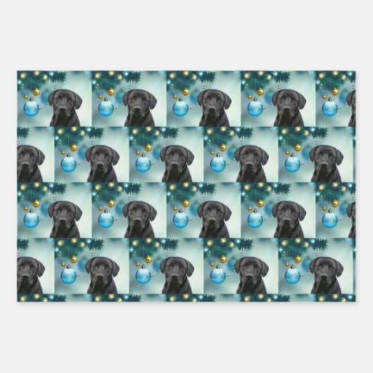 Zwarte Kerstmis Inpakpapier Vel (Voorkant)