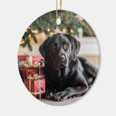 Zwarte Kerstmis Keramisch Ornament (Links)