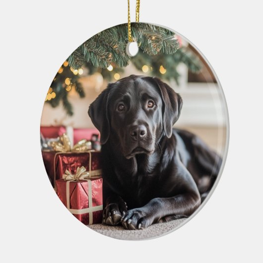 Zwarte Kerstmis Keramisch Ornament (Links)