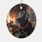 Zwarte Kerstmis Keramisch Ornament (Links)