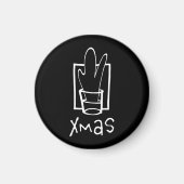 Zwarte Kerstmis Magneet (Voorkant)