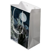 Zwarte Kerstmis Medium Cadeauzakje (Achterkant Gekanteld)