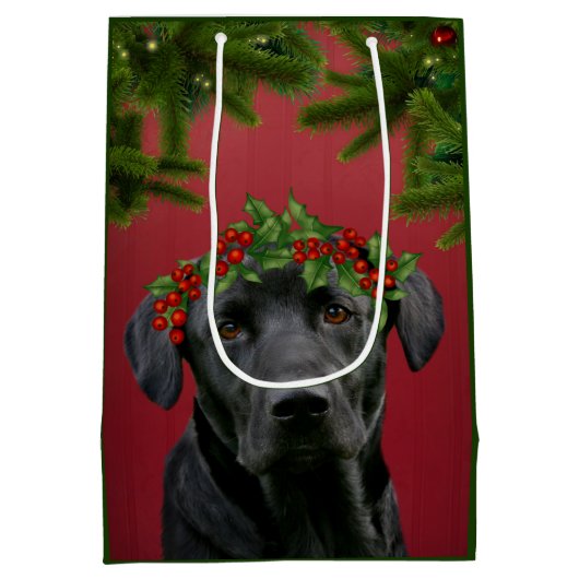 Zwarte Kerstmis Medium Cadeauzakje (Achterkant)