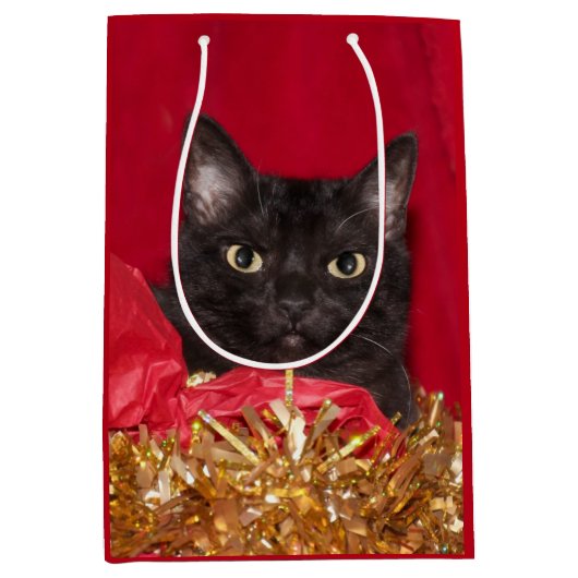 Zwarte Kerstmis Medium Cadeauzakje (Voorkant)