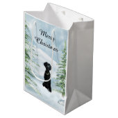 Zwarte Kerstmis Medium Cadeauzakje (Voorkant Gekanteld)