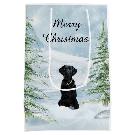 Zwarte Kerstmis Medium Cadeauzakje (Achterkant)