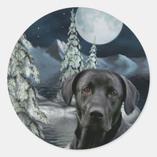 Zwarte Kerstmis Ronde Sticker