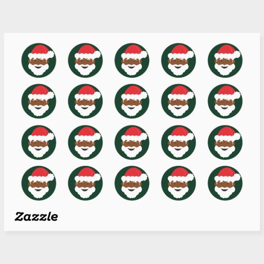 Zwarte Kerstmis Ronde Sticker (Vel)