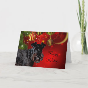 Zwarte Kerstmis Schnauzer Feestdagen Kaart