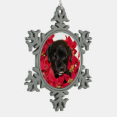 Zwarte Kerstmis Tin Sneeuwvlok Ornament (Links)