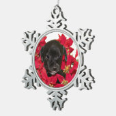 Zwarte Kerstmis Tin Sneeuwvlok Ornament (Rechts)