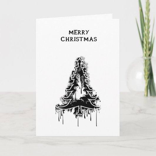 Zwarte Kerstmis v5 Feestdagen Kaart (Voorkant)