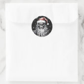 Zwarte Kerstmis Zombie Santa Ronde Sticker (Tas)