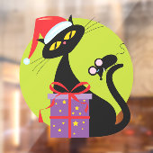 Zwarte kerstmuis van 1950 met zwarte kerst raamsticker (Vel 2)