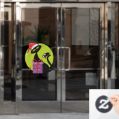 Zwarte kerstmuis van 1950 met zwarte kerst raamsticker (Kantoordeur)