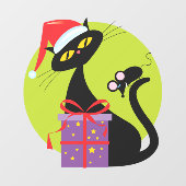 Zwarte kerstmuis van 1950 met zwarte kerst raamsticker (Vel)