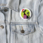 Zwarte kerstmuis van 1950 met zwarte kerst ronde button 5,7 cm (In situ)