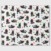 Zwarte kerstpannen White Cadeaupapier (Vlak)