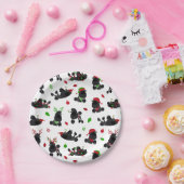 Zwarte kerstpannen White Papieren Bordje (Feest)