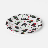 Zwarte kerstpannen White Papieren Bordje (Gekanteld)