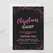 Zwarte Kerstparty uitnodigingen diner  (Voorkant)