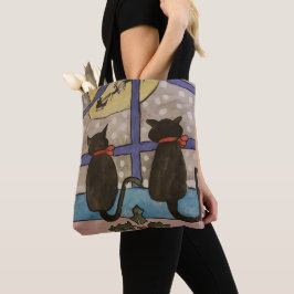 Zwarte kerstriem Canvas tas