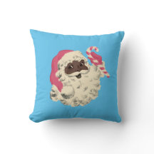  zwarte kerstroze en blauw Sierkussen