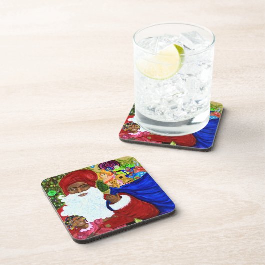 Zwarte kerstset voor Onderzetters van ontwerper - (Rechterzijde)