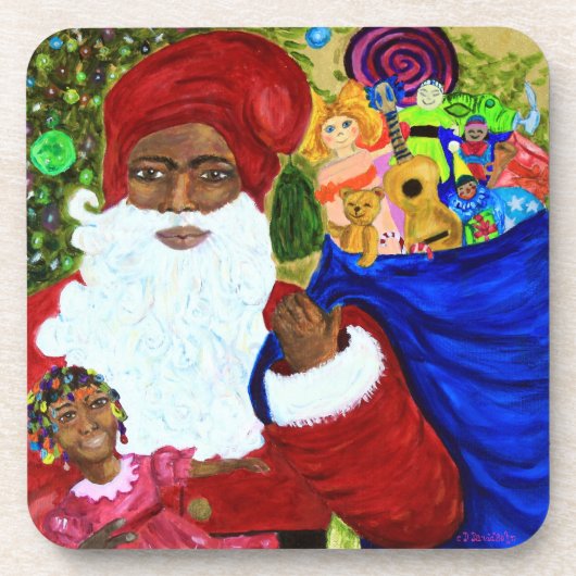 Zwarte kerstset voor Onderzetters van ontwerper - (Voorkant)