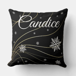 Zwarte kerststijl kussens. kussen