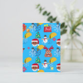 zwarte kersttactie feestdagenkaart (Staand voorkant)