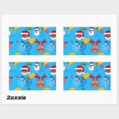 zwarte kersttactie rechthoekige sticker (Vel)