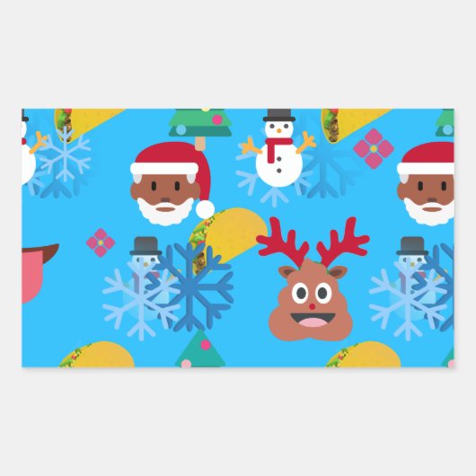 zwarte kersttactie rechthoekige sticker (Voorkant)